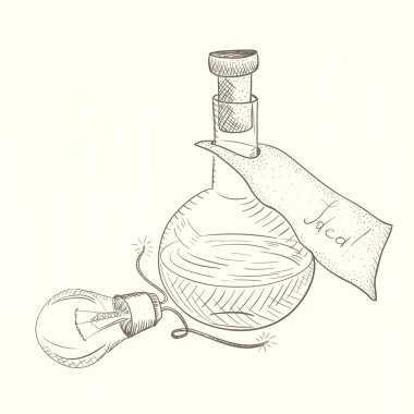 Şişesi düşüncenin özü ile.