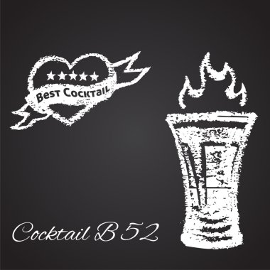 Chalk painted cocktail B 52. vector Chalk painted cocktail B 52. vector