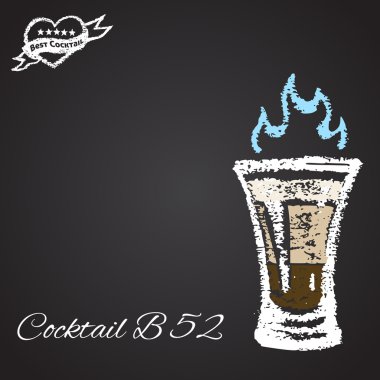 Chalk painted cocktail B 52. vector Chalk painted cocktail B 52. vector