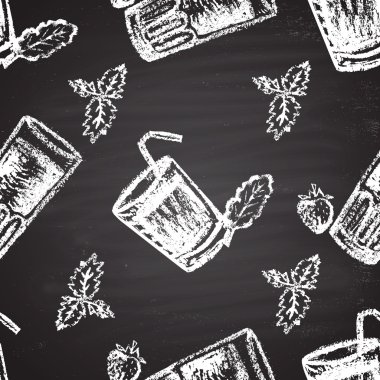 Çilek ve nane kokteyller.