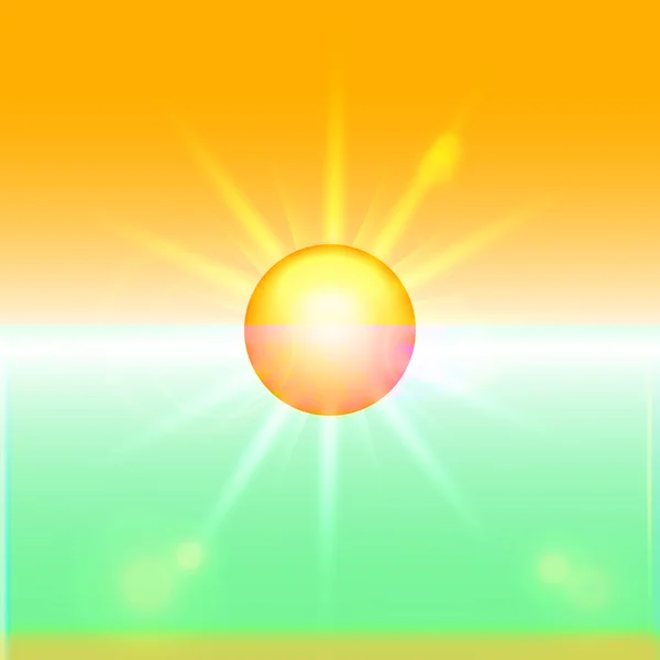 太陽と夏の背景 — ストックベクタ