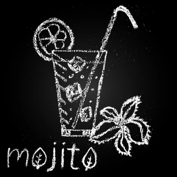 Glasgefüllter Mojito — Stockvektor
