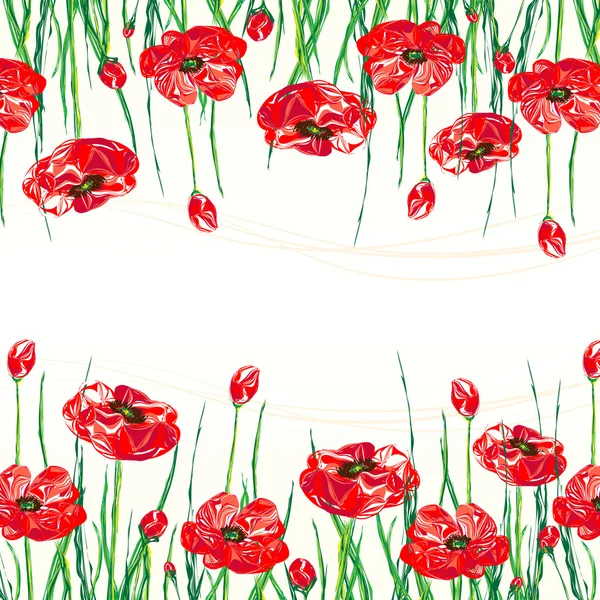 Arrière-plan de coquelicots — Image vectorielle