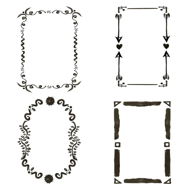 Ink painted frames — Stock Vector