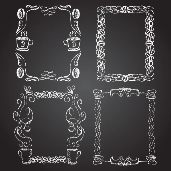 Set of chalk painted frames — Stock Vector