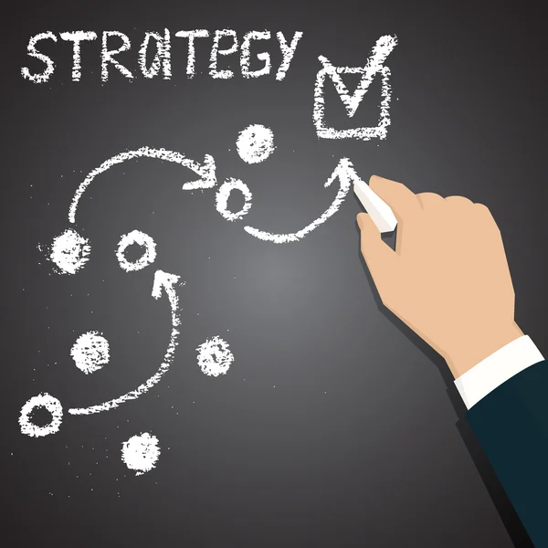 Estratégia de desenho de homem de negócios —  Vetores de Stock