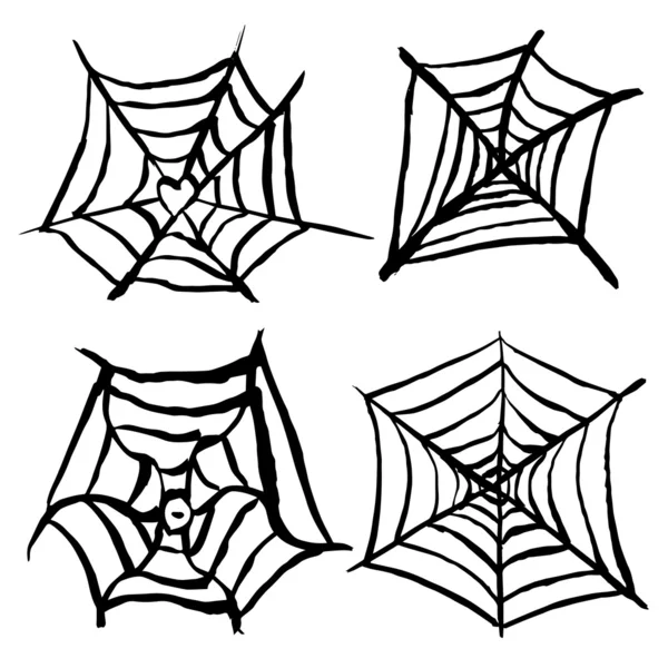 Örümcek websi boyalı mürekkep — Stok Vektör