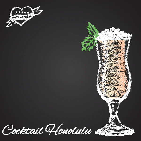 Cocktail Honolulu peint à la craie — Image vectorielle