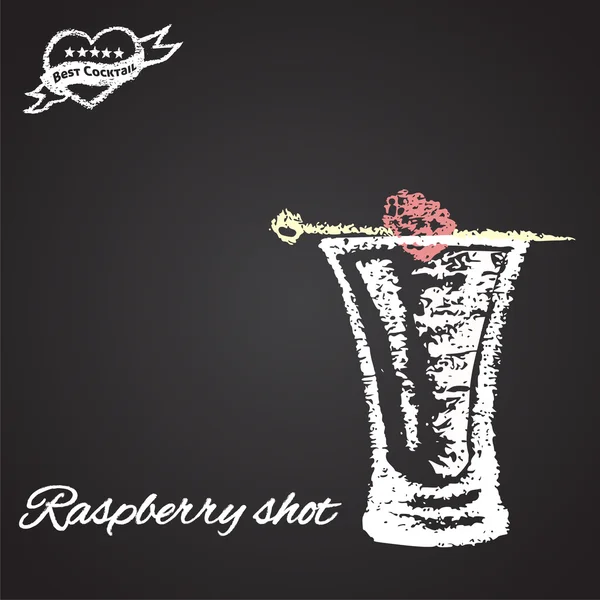 Krijt geschilderd raspberry schot — Stockvector