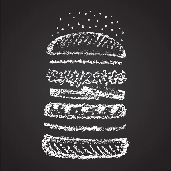 Chalk painted components of burger Stock Vector by Anat21om