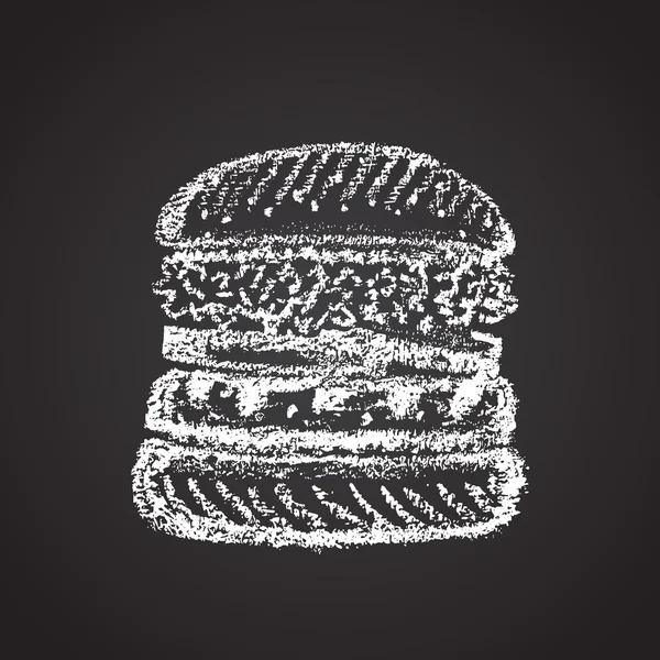 Chalk painted burger. — Stock Vector