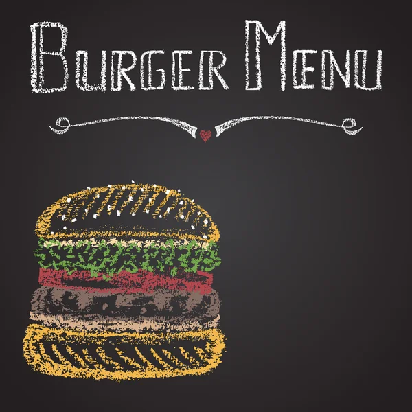 Krijt geschilderde Hamburger menu Rechtenvrije Stockillustraties