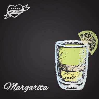 Chalk painted cocktail Margarita. vector Chalk painted cocktail Margarita. vector