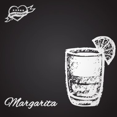 Chalk painted cocktail Margarita. vector