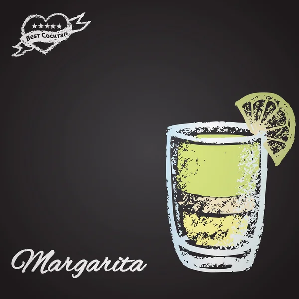 Cóctel pintado con tiza Margarita . — Vector de stock