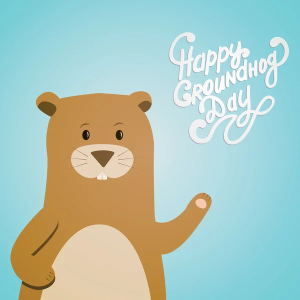 Happy Groundhog Day tema. — Stock vektor