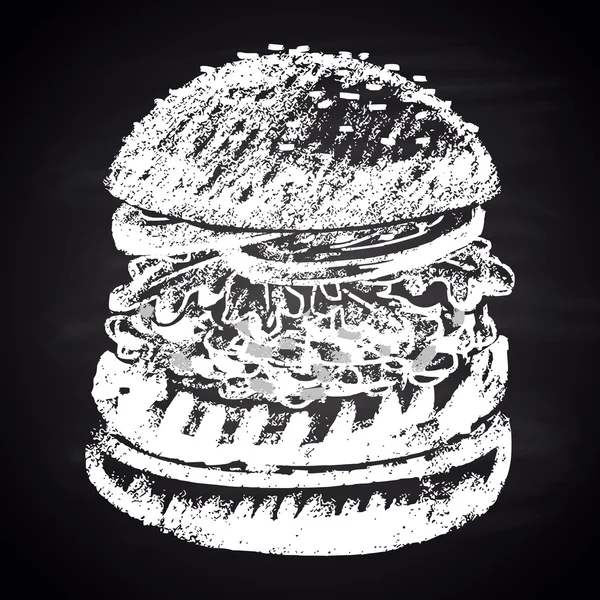 Krita målade guacamole burger — Stock vektor