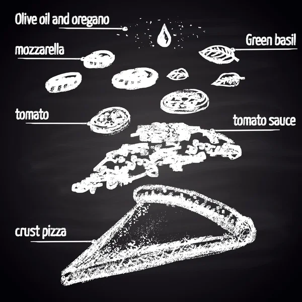 Pizza menu thema. — Stockvector