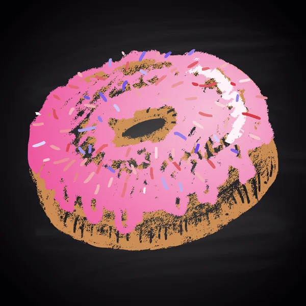 Donut pintada con tiza — Archivo Imágenes Vectoriales