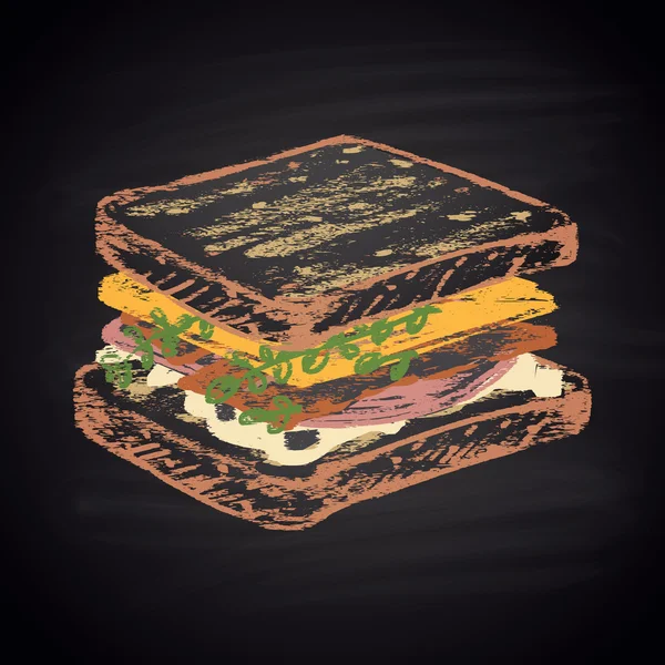 Painted Turkey sandwich. — Stock Vector