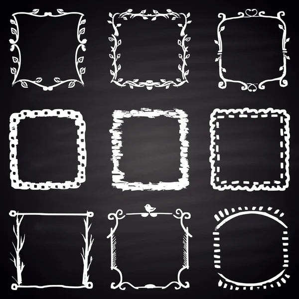 Set of chalk painted frames — Stock Vector