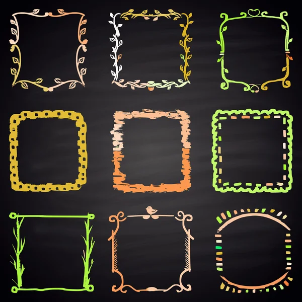 Set of chalk painted frames — Stock Vector