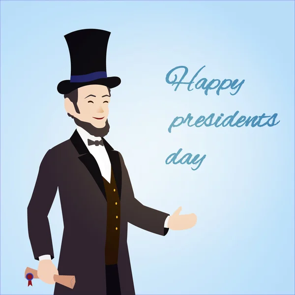 Lincoln for happy President's Day. — Stock Vector