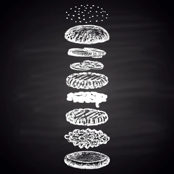 Dvojitý hamburger. Infographic. — Stockový vektor