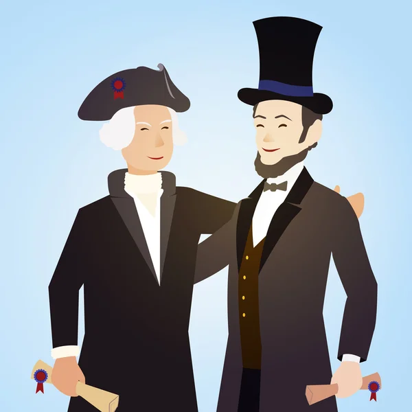 Washington and Lincoln for presidents day. Stock Vector