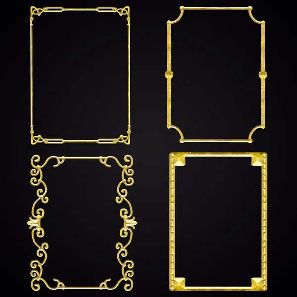 Set of golden frames. — Stock Vector