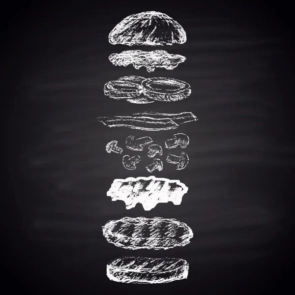 Composants de hamburger steakhouse — Image vectorielle