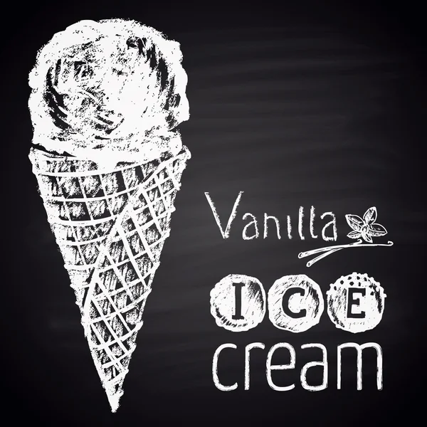 Ice cream dras i krita. — Stock vektor