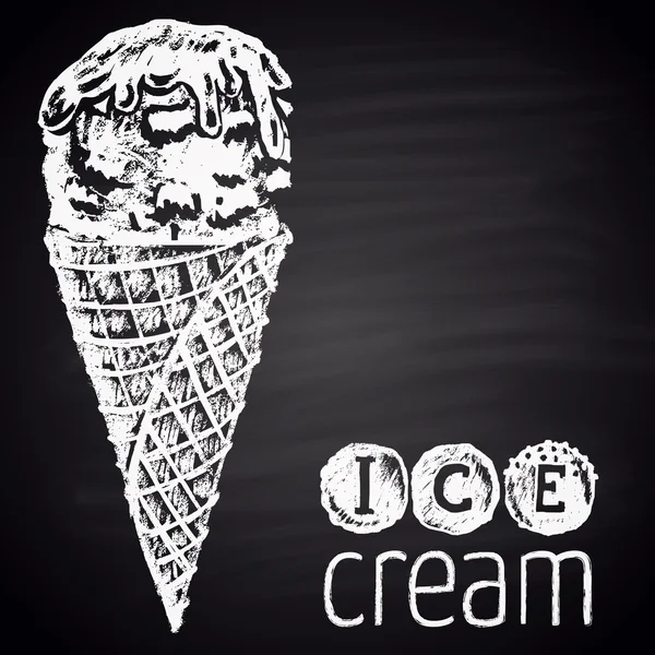 Ice cream dras i krita. — Stock vektor