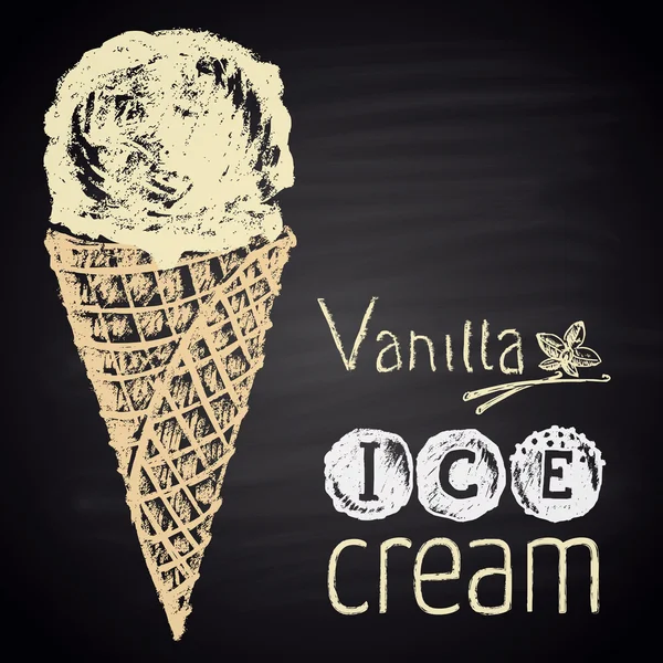 Ice cream dras i krita. — Stock vektor