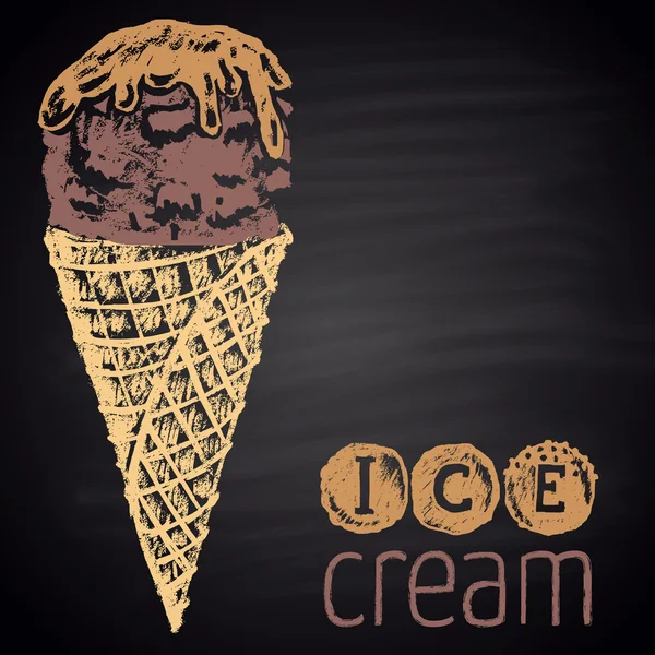 Ice cream dras i krita. — Stock vektor