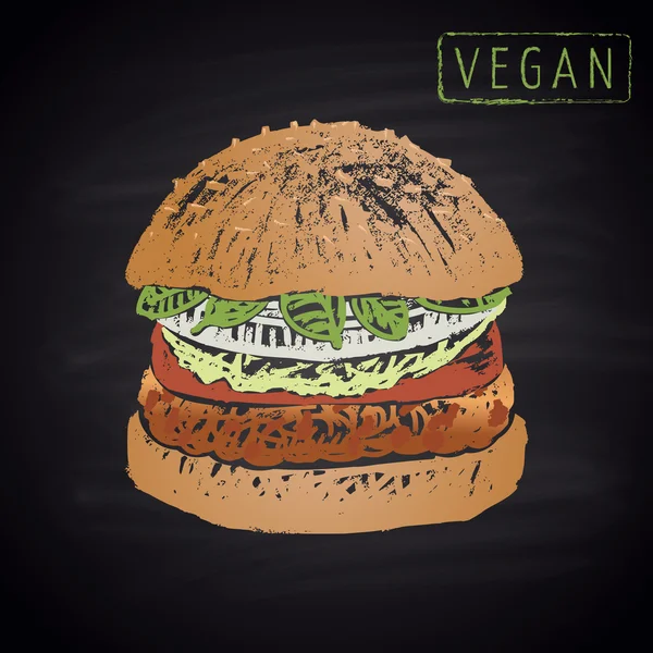 Burger végétalien. Menu burger thème . — Image vectorielle