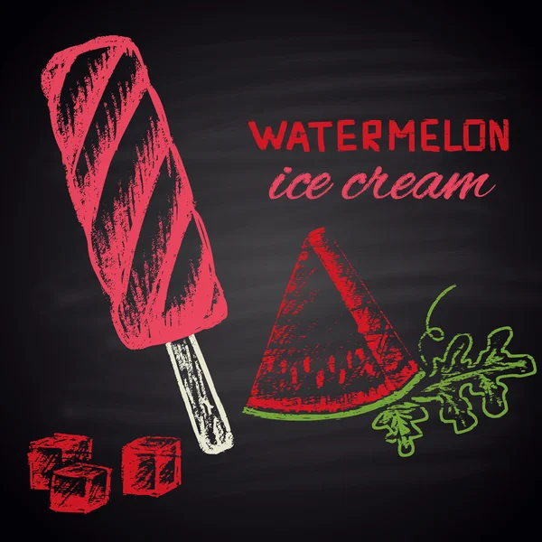 Watermeloen ijs. Menu thema. Rechtenvrije Stockillustraties