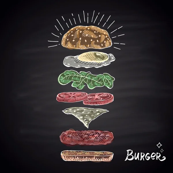 Composants hamburger classiques — Image vectorielle