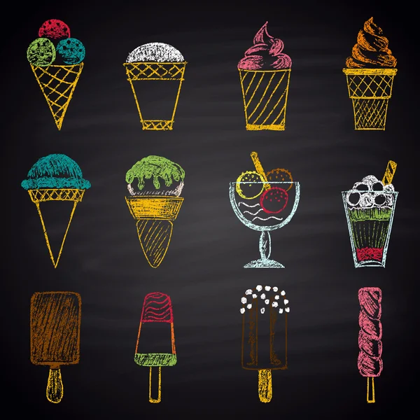 Ice-cream icons set — Stock Vector