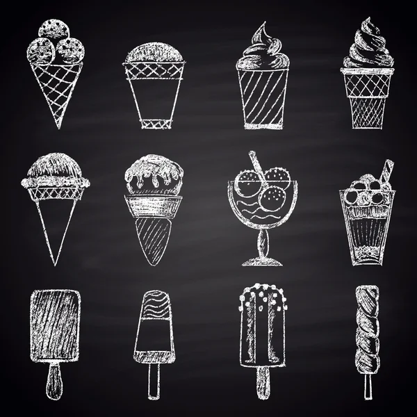 Ice-cream icons set — Stock Vector