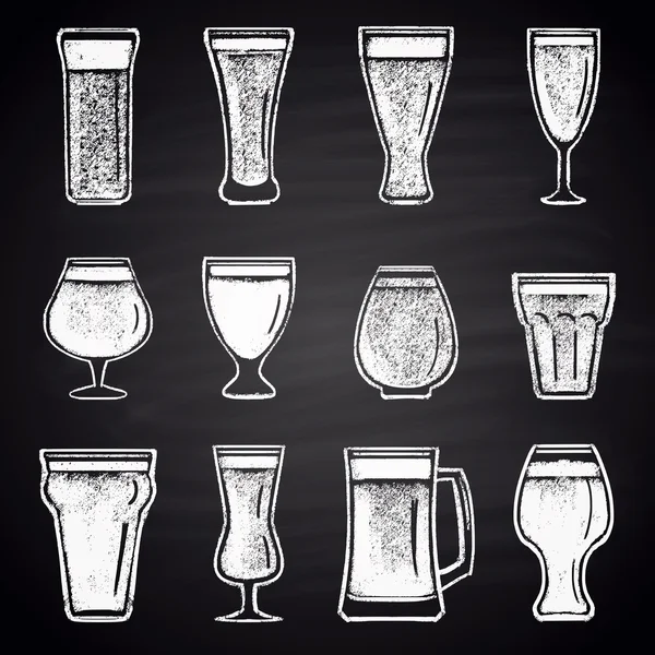 Ensemble de verres à bière — Image vectorielle