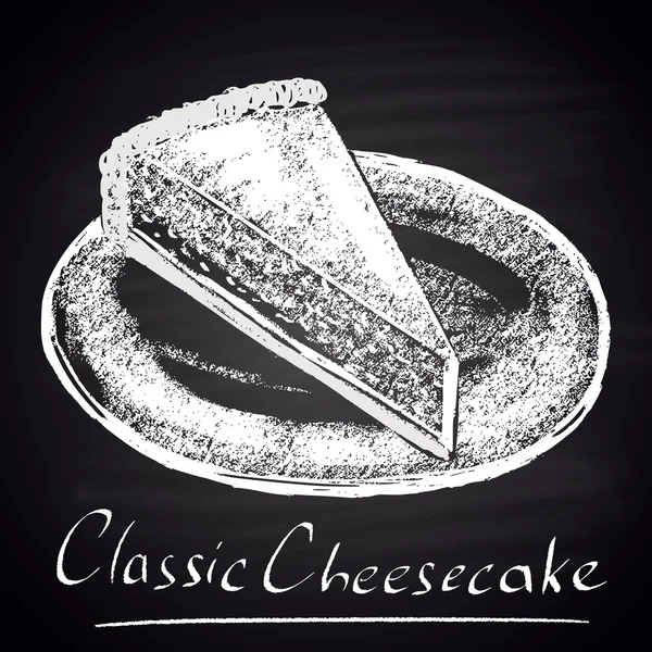 Makanan penutup klasik cheesecake - Stok Vektor