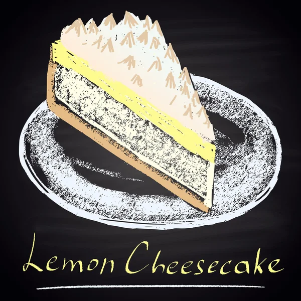 Makanan penutup lemon cheesecake - Stok Vektor