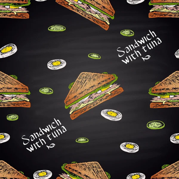 Modèle alimentaire de sandwich au thon — Image vectorielle