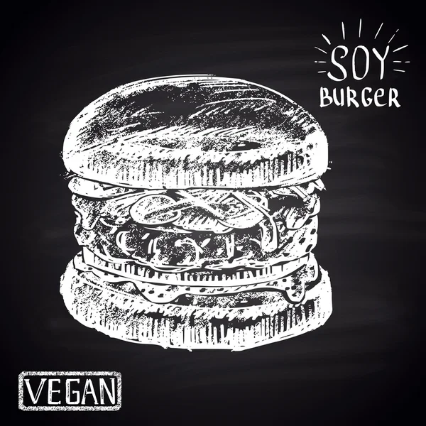 Veganer Burger mit Sojabohnen — Stockvektor