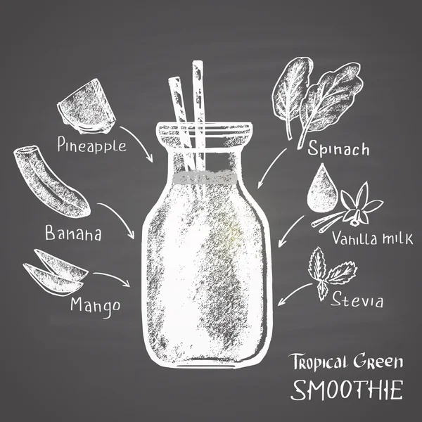 Τροπική smoothie σε μπουκάλι — Διανυσματικό Αρχείο
