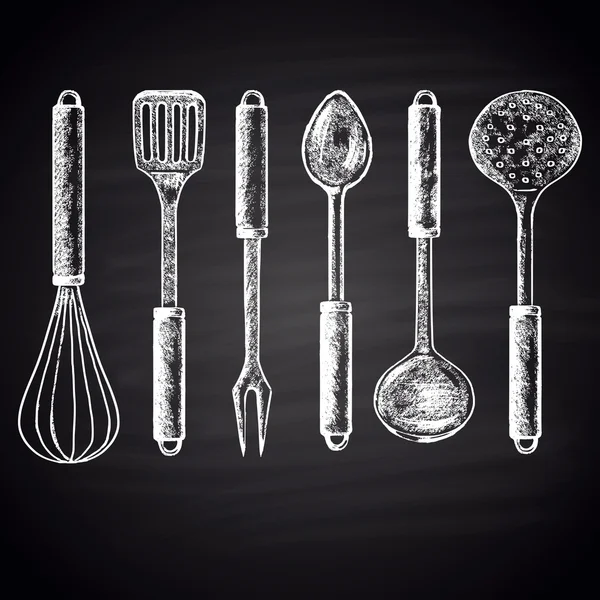 Kitchen accessories, utensils set Stockillustratie