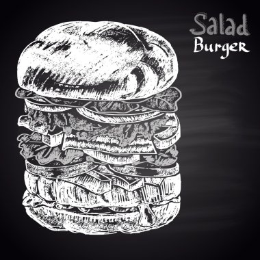 Menu poster with salad burger