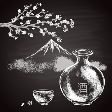 traditional Japanese alcohol drink Sake
