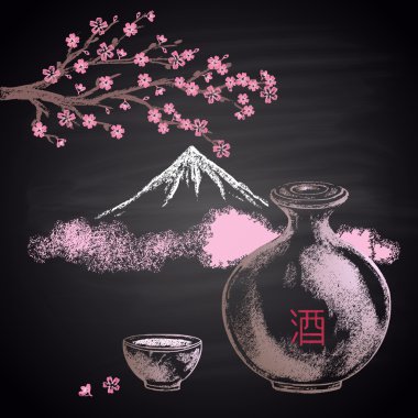 traditional Japanese alcohol drink Sake